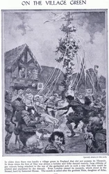 Sur la place du village. Danse autour du mât de mai, vers 1950