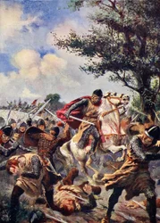La bataille de Bouvines, 1214, illustration de 