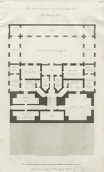 Stafford - Plan du sous-sol de Shire Hall (gravure)