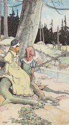 Les enfants dans les bois, vers 1900