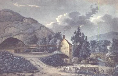 Travaux de charbon - une vue près de Neath dans le Glamorganshire, Pays de Galles du Sud