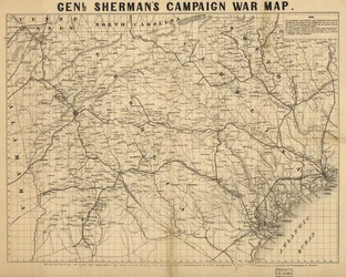 Carte de guerre de la campagne du général Sherman. LOC 99447285
