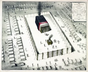 Le Tabernacle dans le désert, et plan du campement, publié en 1850