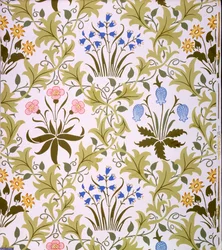 Design de papier peint Celandine, fin 1896