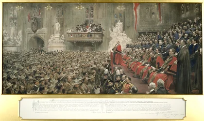 Les volontaires impériaux de la ville à Guildhall, Londres