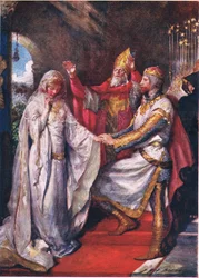Le Mariage du Roi Arthur et de la Reine Guenièvre, illustration pour 
