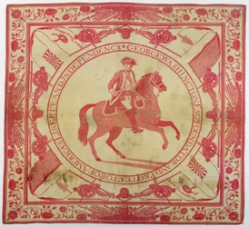 Foulard représentant George Washington (1732-99) à cheval, 1777-89