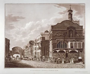 Fleet Street de St Dunstan in the West à Temple Bar, City of London, 1802