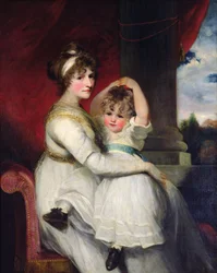 Georgina, comtesse de Bathurst et son fils