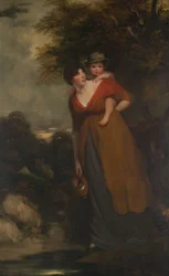 Mme Richard Brinsley Sheridan Hester Jane Ogle, 1775-1817 et son fils...