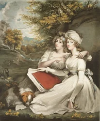 Les filles de Sir Thomas Frankland, Bart., gravé et publié par William Ward (1766-1826), 1797