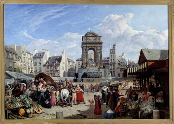 Le marché et la Fontaine des Innocents à Paris