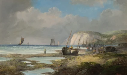 Paysage marin avec bateaux de pêche