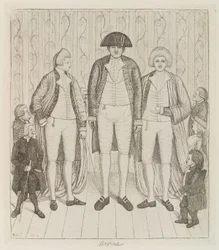 Charles Byrne ; James Burnett, Lord Monboddo ; William Richardson ; John Bell ; Baillie Kyd par John Kay