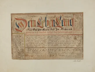 Écriture illuminée Fractur, vers 1937