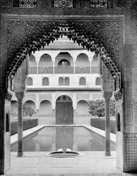 Cour des Myrtes, Alhambra, Espagne, 1893