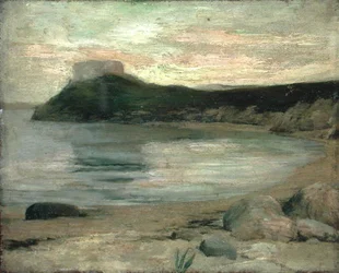 Étude de la lumière du soir, Fort Dumpling, port de Newport