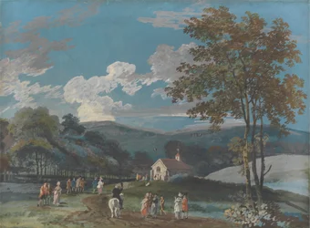 Une église de campagne parmi les collines