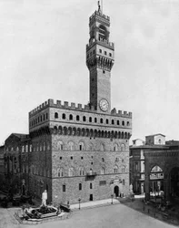 Palazzo Vecchio à Florence (photo n/b)