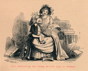 Clio instruisant le jeune lion britannique en histoire, vers 1860