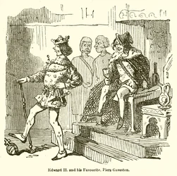 Édouard II et son favori, Piers Gaveston