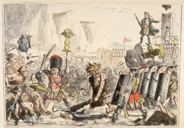 Le débarquement de Jules César, de The Comic History of England, pub. 1864