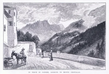 À Pieve Di Cadore, vue sur Monte Cristallo, du Magazine of Art 1893, Cassell and Company