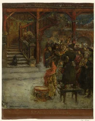Groupe de figures chantant et jouant de la musique