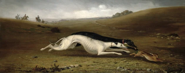 Chasse au lièvre dans un paysage, 1870