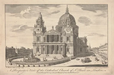 Vue en perspective de la cathédrale Saint-Paul de Londres