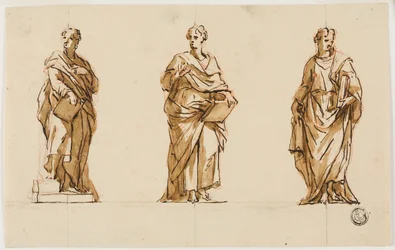 Trois études pour la statue de John Locke