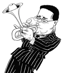 Dizzy Gillespie (John Birks Gillespie), caricature de John Minnion