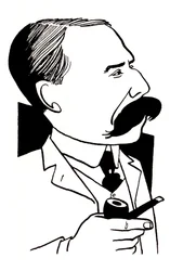 Edward Elgar - caricature tenant une pipe