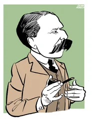 Edward Elgar - caricature tenant une pipe