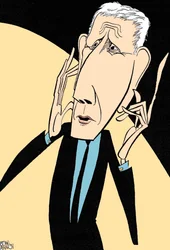 Jonathan Miller, caricature de John Minnion