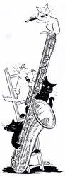 Saxophone et flûte (dessin)