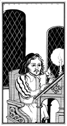 Thomas Tallis - caricature assis à son bureau - compositeur anglais - 30 janvier 1505 - 23 novembre 1585