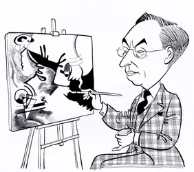 Vassily ( Wassily ) Kandinsky, caricature avec chevalet