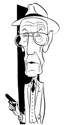 William S Burroughs, caricature de John Minnion