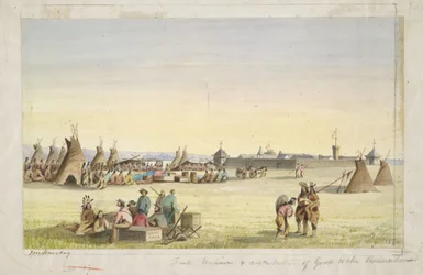 Fort Union et distribution de biens aux Assiniboines