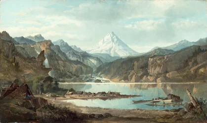 Paysage de montagne avec Indiens, 1870-75