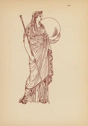 Costume féminin grec ancien (lithographie)