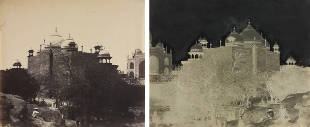 Taj Mahal, vue arrière de la maison de repos, avec figure