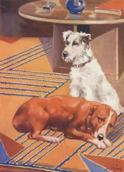 Illustration pour Beautiful Joe par Marshall Saunders (lithographie en couleur)