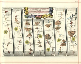 Atlas Britannia : La continuation de la route de Londres à Aberystwyth, 1675