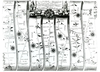 La route de Londres à Wells et Bury St. Edmunds, de 