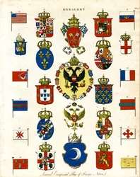 Enseignes et drapeaux armoriés des nations étrangères