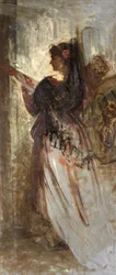 Une dame avec une guitare