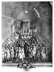 Intérieur de la Chambre des Lords, Westminster, en 1742, vers 1902-1905