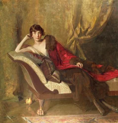 Comtesse Michael Karolyi, allongée sur un divan, 1918